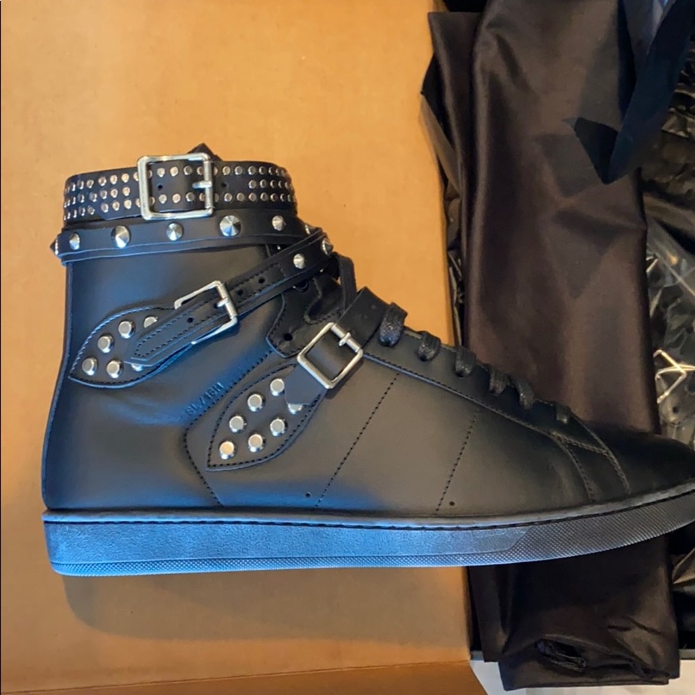 Saint Laurent Black Classic Court High-Tops